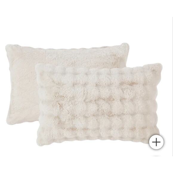 FRYE 3-piece Faux Fur Comforter Set Cream Size King - Picture 6 of 8